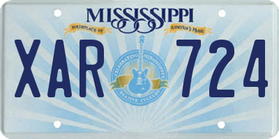 MS license plate XAR724