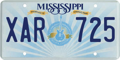 MS license plate XAR725