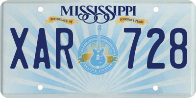 MS license plate XAR728