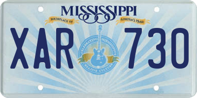 MS license plate XAR730