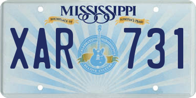 MS license plate XAR731