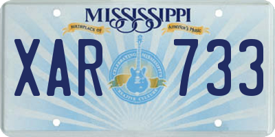 MS license plate XAR733
