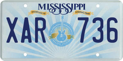 MS license plate XAR736