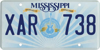 MS license plate XAR738