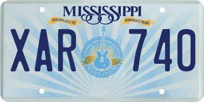 MS license plate XAR740