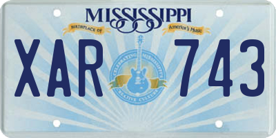 MS license plate XAR743