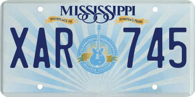 MS license plate XAR745