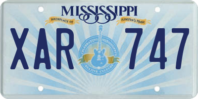 MS license plate XAR747