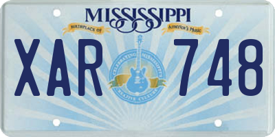 MS license plate XAR748