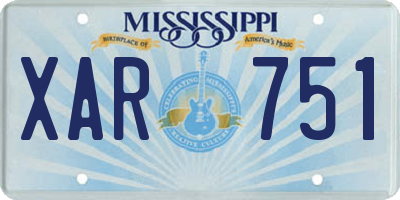 MS license plate XAR751