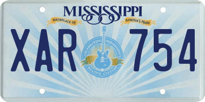 MS license plate XAR754