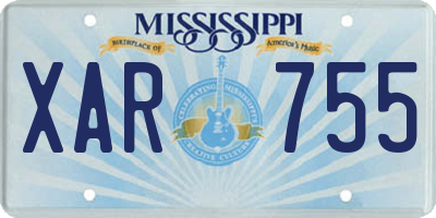 MS license plate XAR755