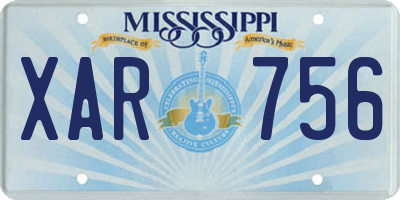 MS license plate XAR756