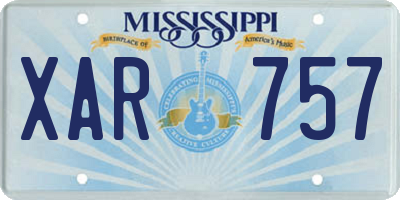 MS license plate XAR757