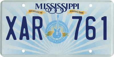 MS license plate XAR761