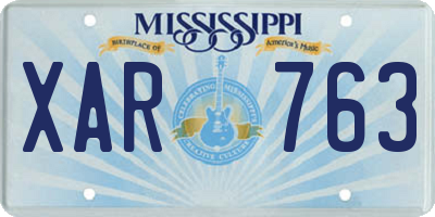MS license plate XAR763