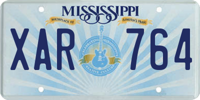 MS license plate XAR764