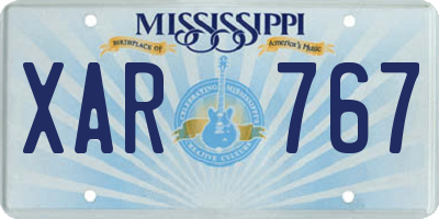 MS license plate XAR767