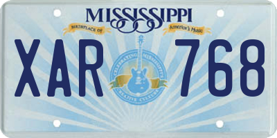 MS license plate XAR768