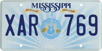 MS license plate XAR769