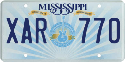 MS license plate XAR770