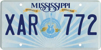 MS license plate XAR772