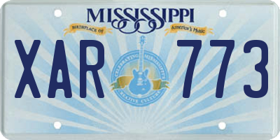 MS license plate XAR773