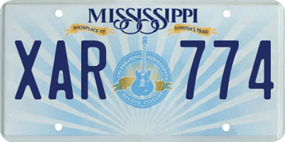 MS license plate XAR774