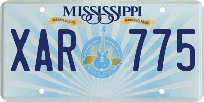 MS license plate XAR775