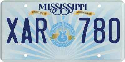 MS license plate XAR780