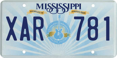 MS license plate XAR781