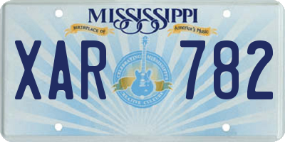 MS license plate XAR782
