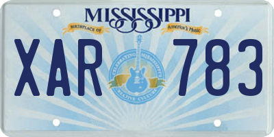MS license plate XAR783