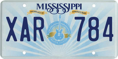 MS license plate XAR784
