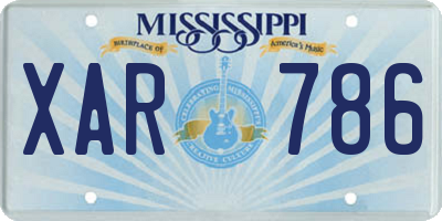 MS license plate XAR786