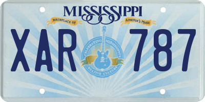 MS license plate XAR787