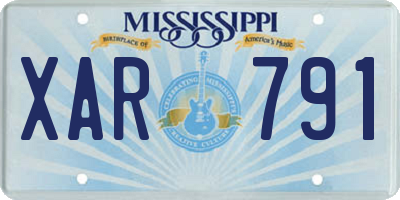 MS license plate XAR791