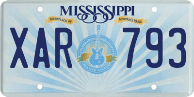MS license plate XAR793
