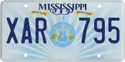 MS license plate XAR795