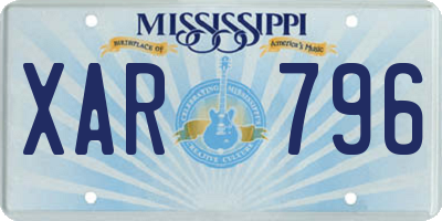 MS license plate XAR796