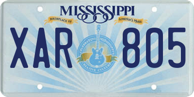 MS license plate XAR805