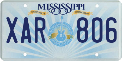 MS license plate XAR806