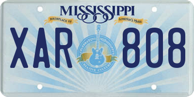 MS license plate XAR808