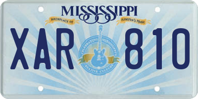 MS license plate XAR810