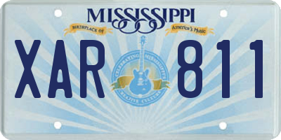 MS license plate XAR811