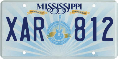 MS license plate XAR812