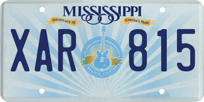 MS license plate XAR815