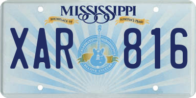 MS license plate XAR816