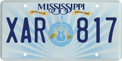 MS license plate XAR817