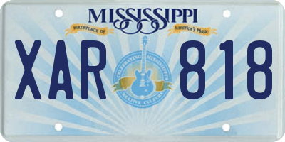 MS license plate XAR818